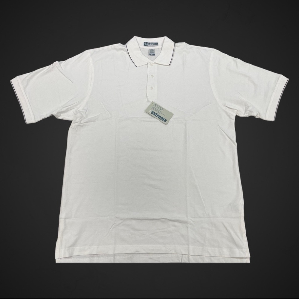 Men’s White Jersey Polo